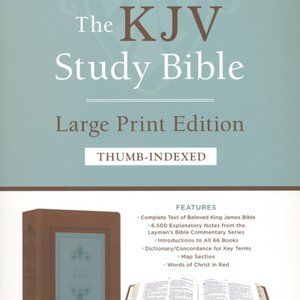 KJV Study Bible - Large Print - Indexed [Teal Inlay] - BRAND NEW